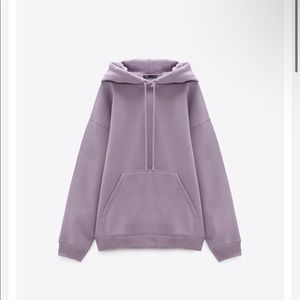 zara oversized hooded sweatshirt mauve
